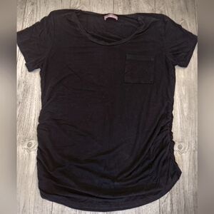 RAGDOLL Black Short Sleeve Maternity Shirt Sz Small